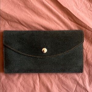 Free People Forest Green Suede Wallet